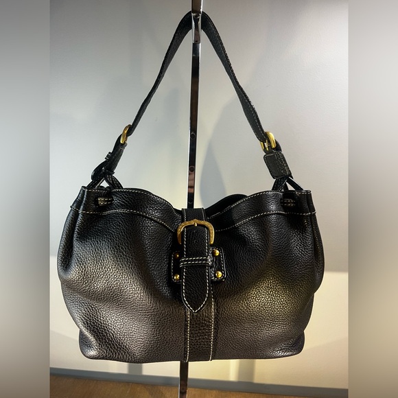 Dooney & Bourke Black Marchesa Mini Gathered Shoulder Bag - Picture 1 of 12